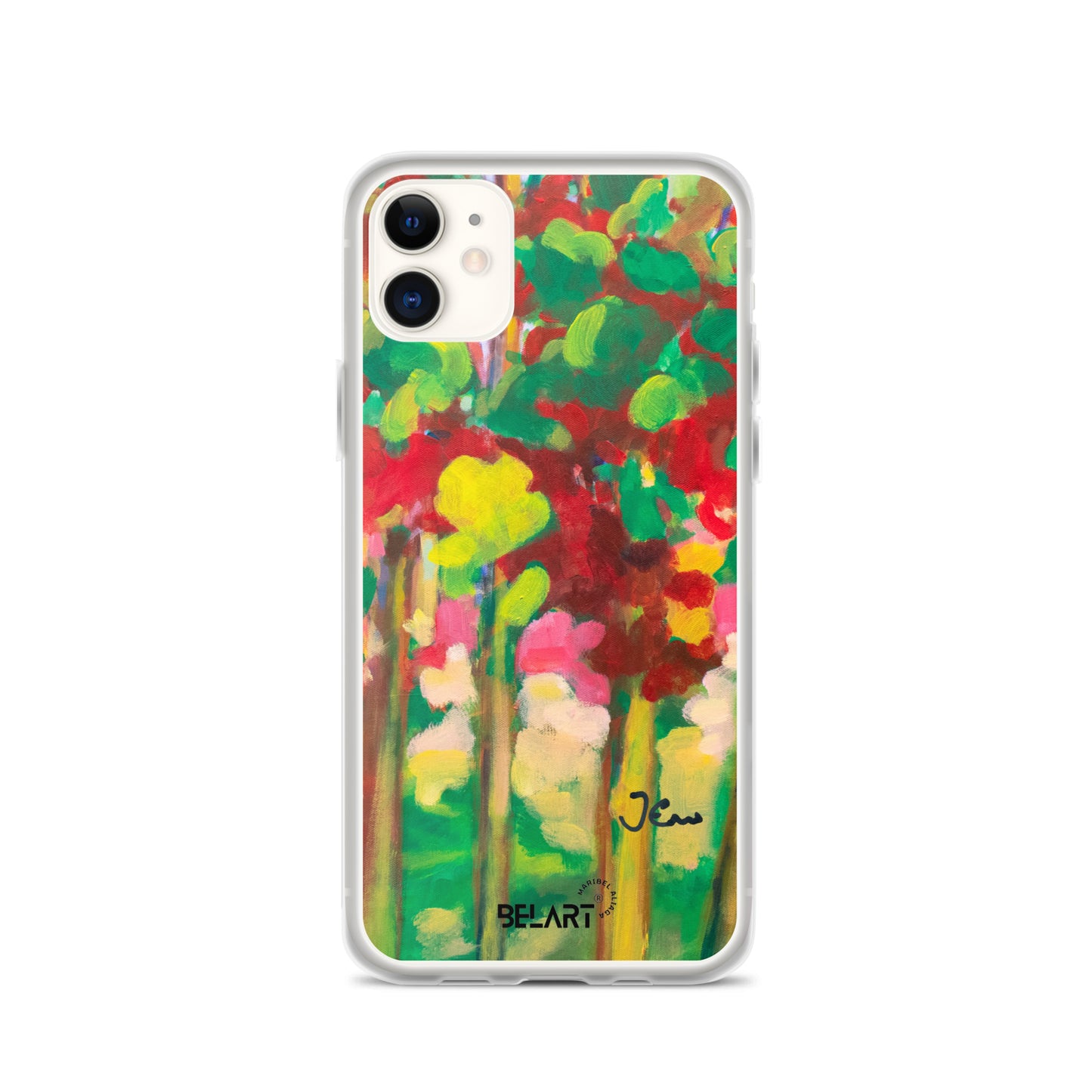 Funda transparente para iPhone® Strawberry Leaves