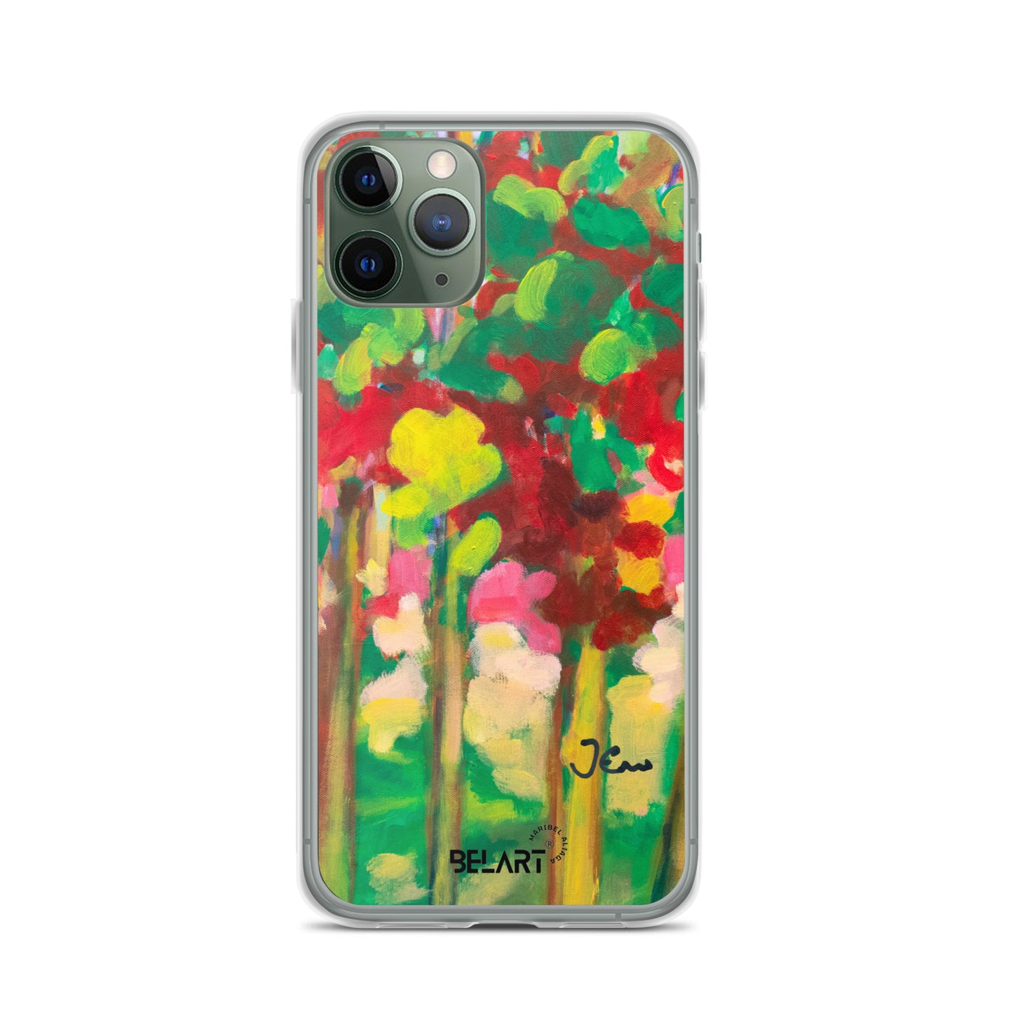 Funda transparente para iPhone® Strawberry Leaves