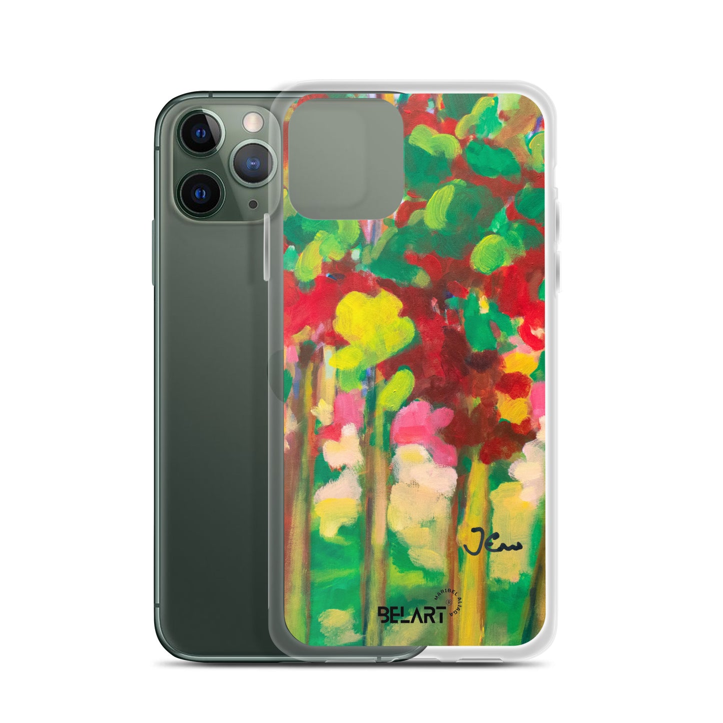 Funda transparente para iPhone® Strawberry Leaves