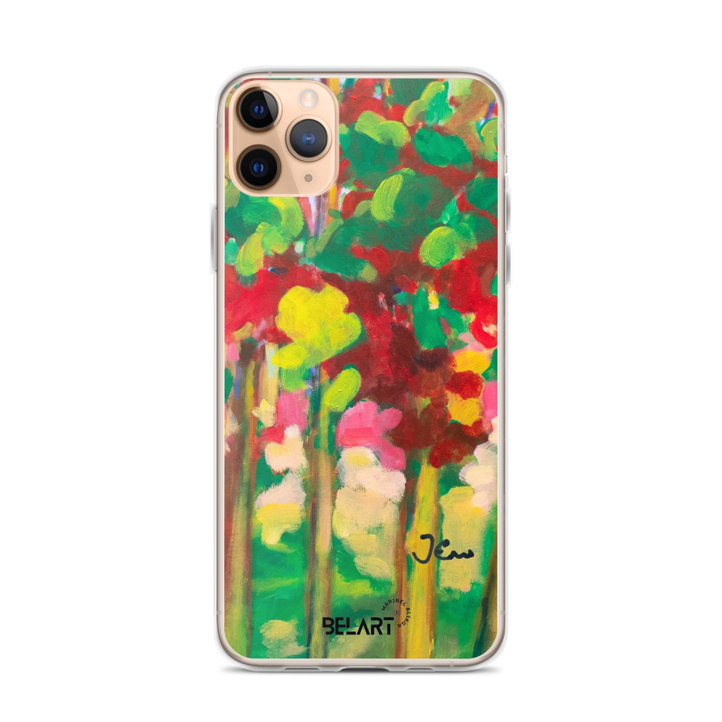 Funda transparente para iPhone® Strawberry Leaves