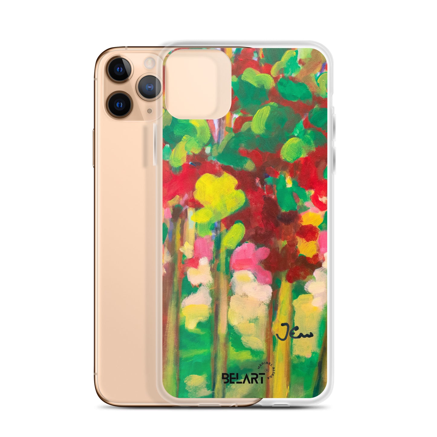 Funda transparente para iPhone® Strawberry Leaves