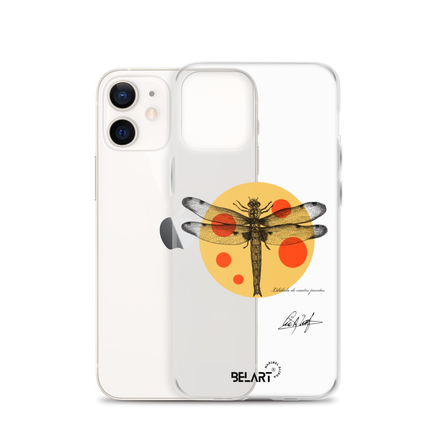 Funda transparente para iPhone® Libélula De Cuatro Puntos