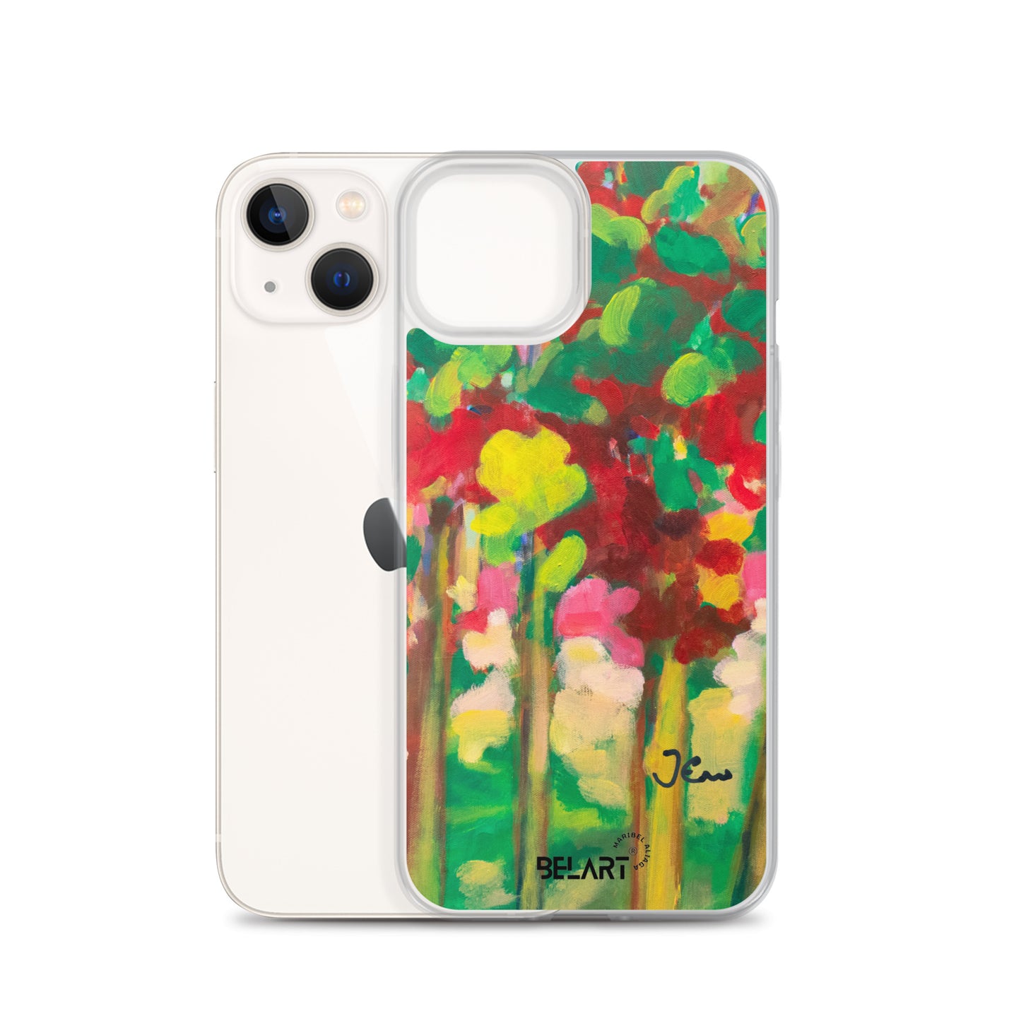 Funda transparente para iPhone® Strawberry Leaves