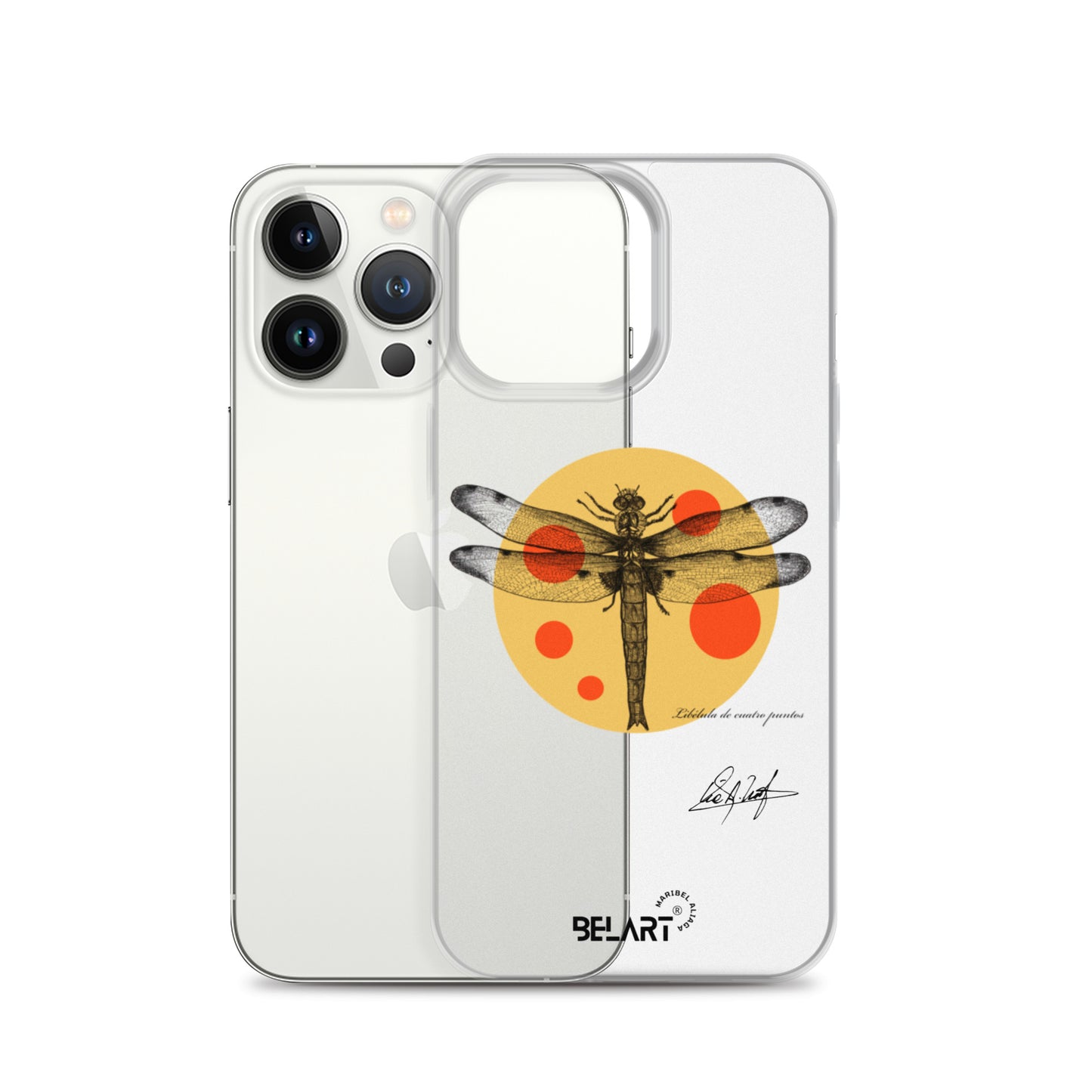 Funda transparente para iPhone® Libélula De Cuatro Puntos