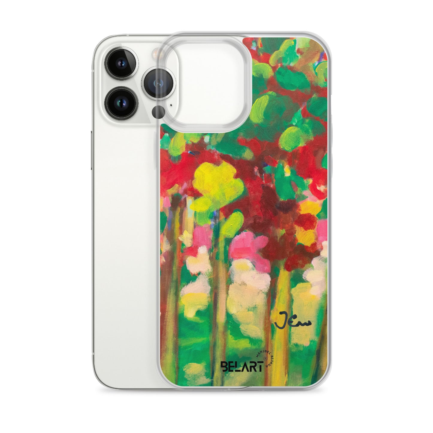 Funda transparente para iPhone® Strawberry Leaves