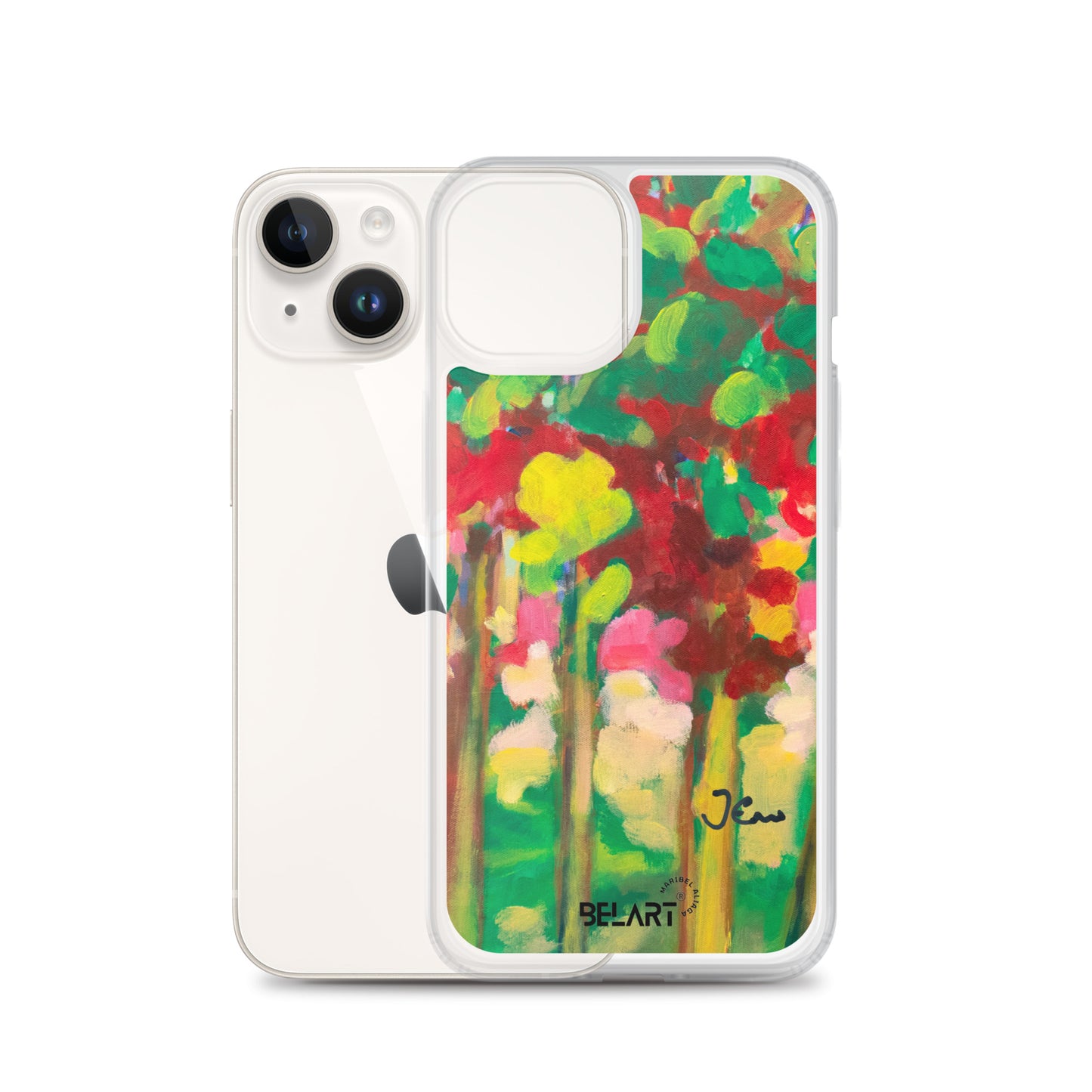 Funda transparente para iPhone® Strawberry Leaves