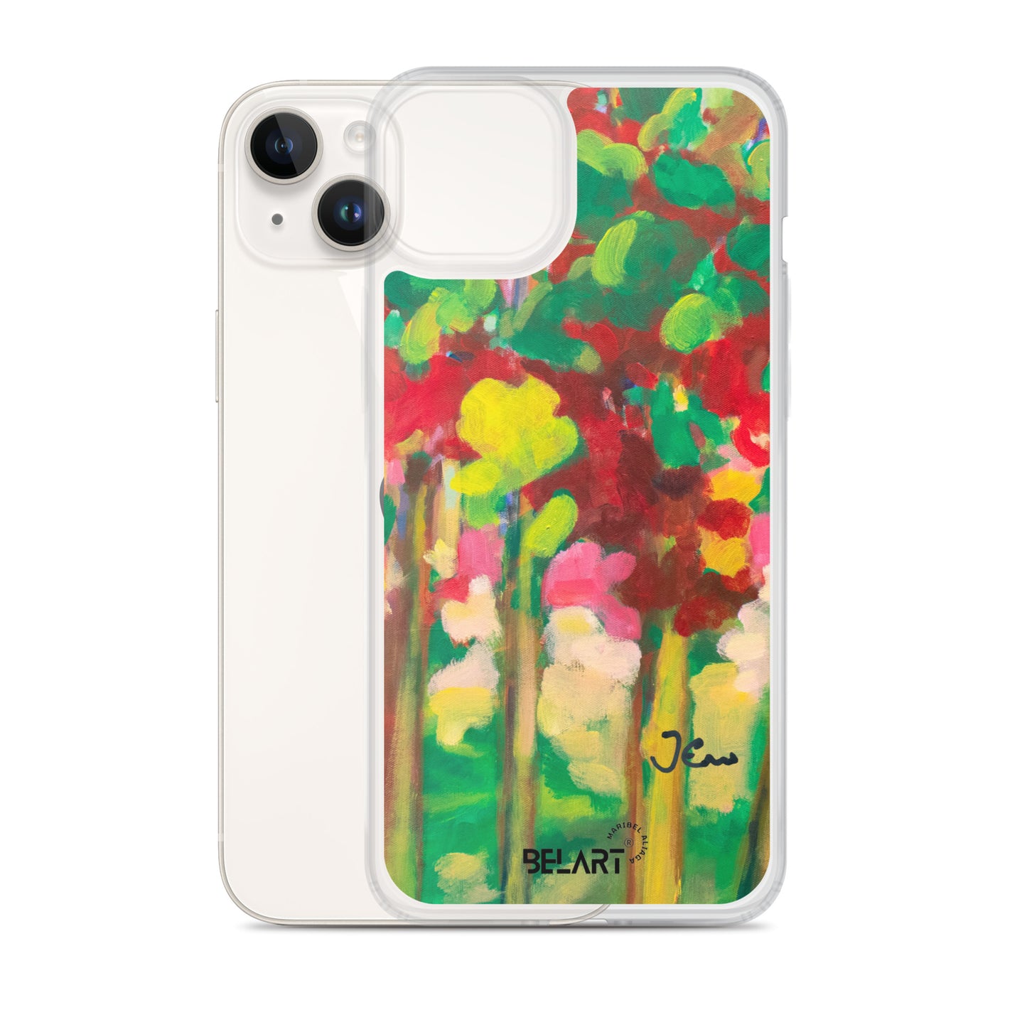 Funda transparente para iPhone® Strawberry Leaves