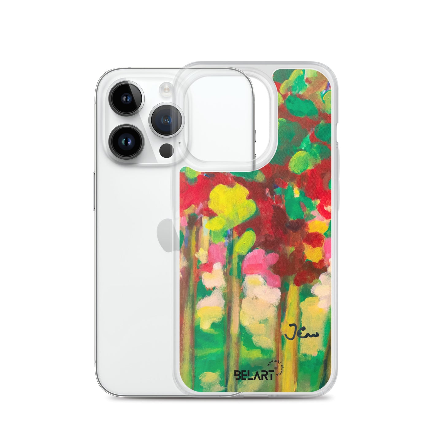 Funda transparente para iPhone® Strawberry Leaves