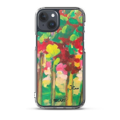 Funda transparente para iPhone® Strawberry Leaves