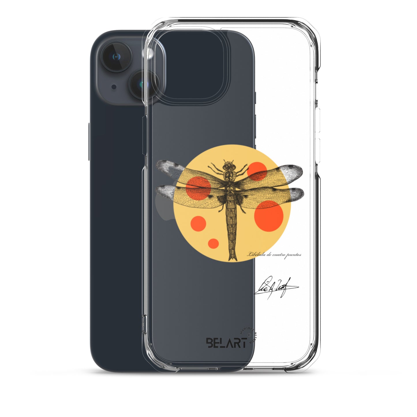 Funda transparente para iPhone® Libélula De Cuatro Puntos