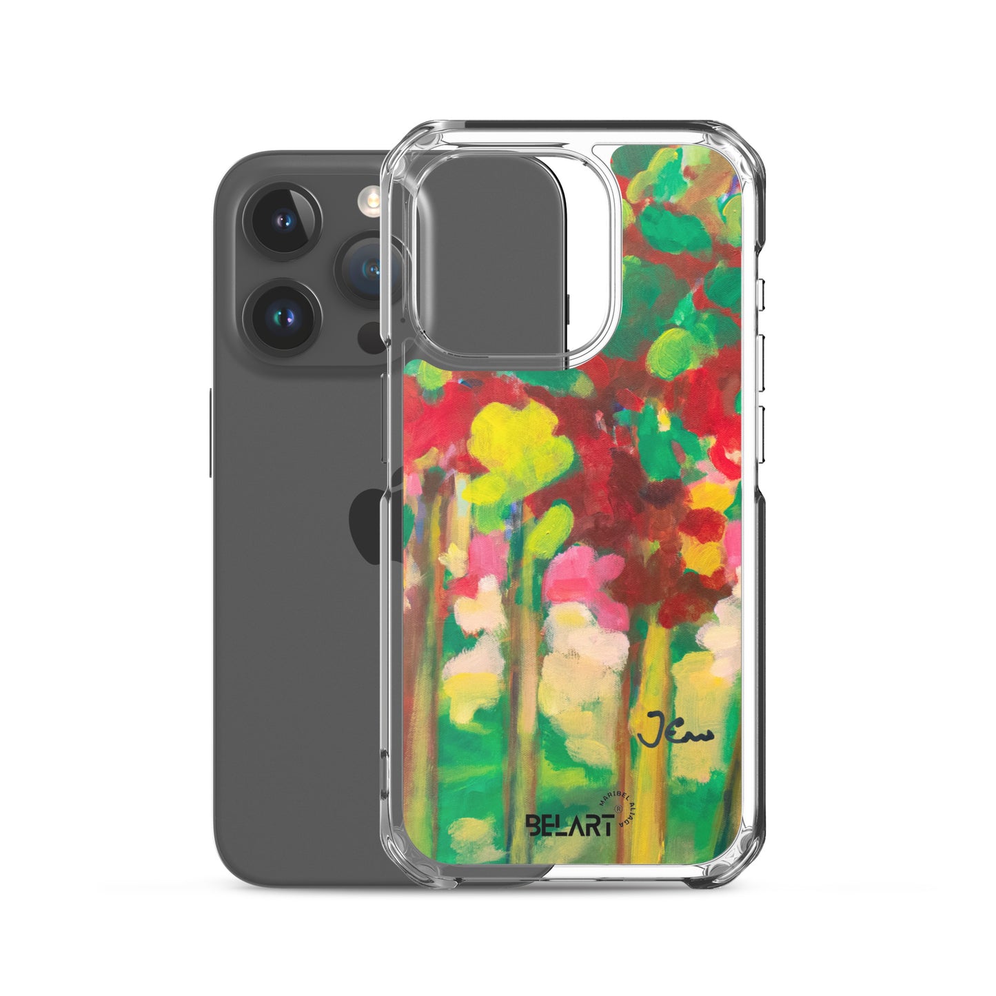 Funda transparente para iPhone® Strawberry Leaves